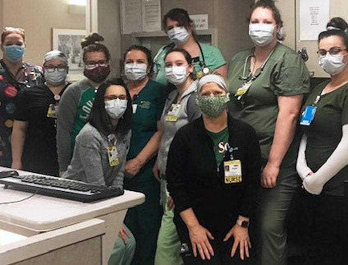 Nurses together with masks on - COVID-19