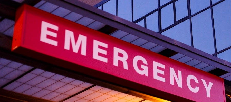 Red Emergency Room Sign.