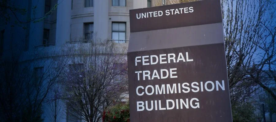 United States Federal Trade Commission Building sign.